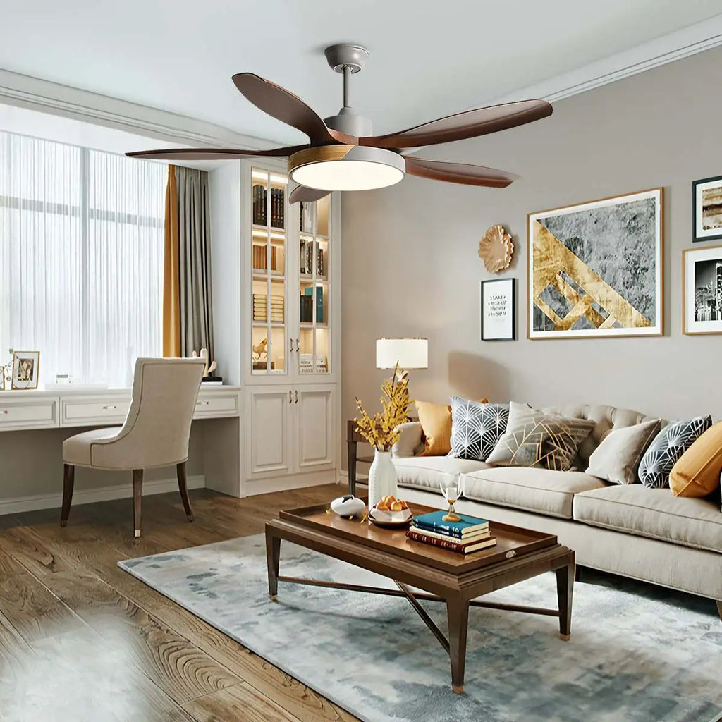 Nordic Living Room Ceiling Fan with Light | Desfino