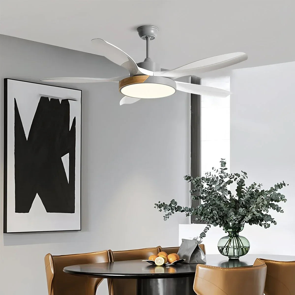 Nordic Living Room Ceiling Fan with Light | Desfino