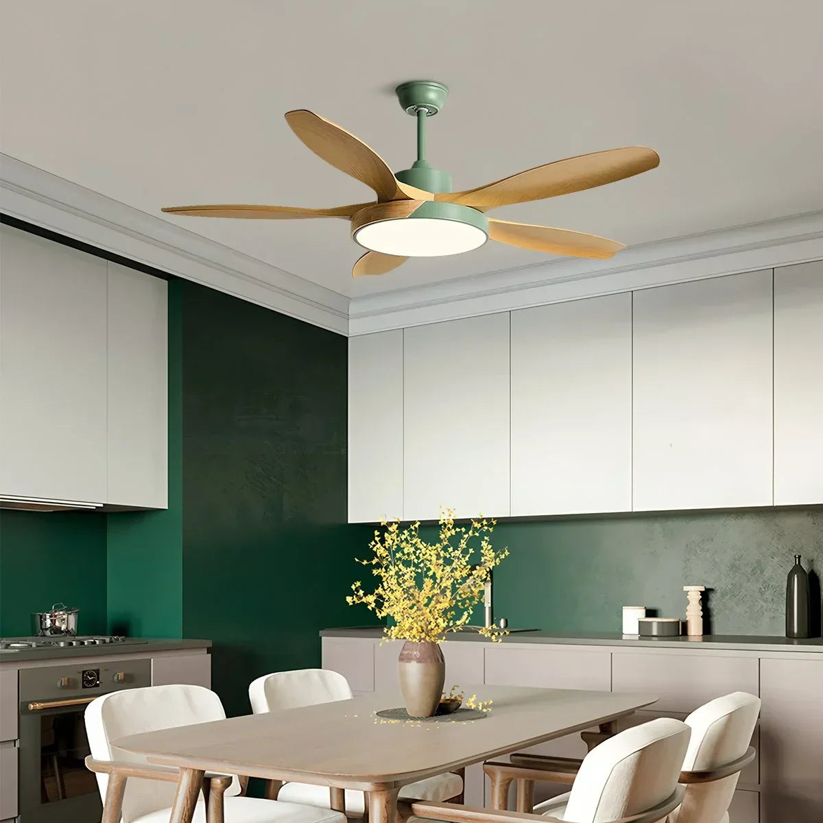 Nordic Living Room Ceiling Fan with Light | Desfino