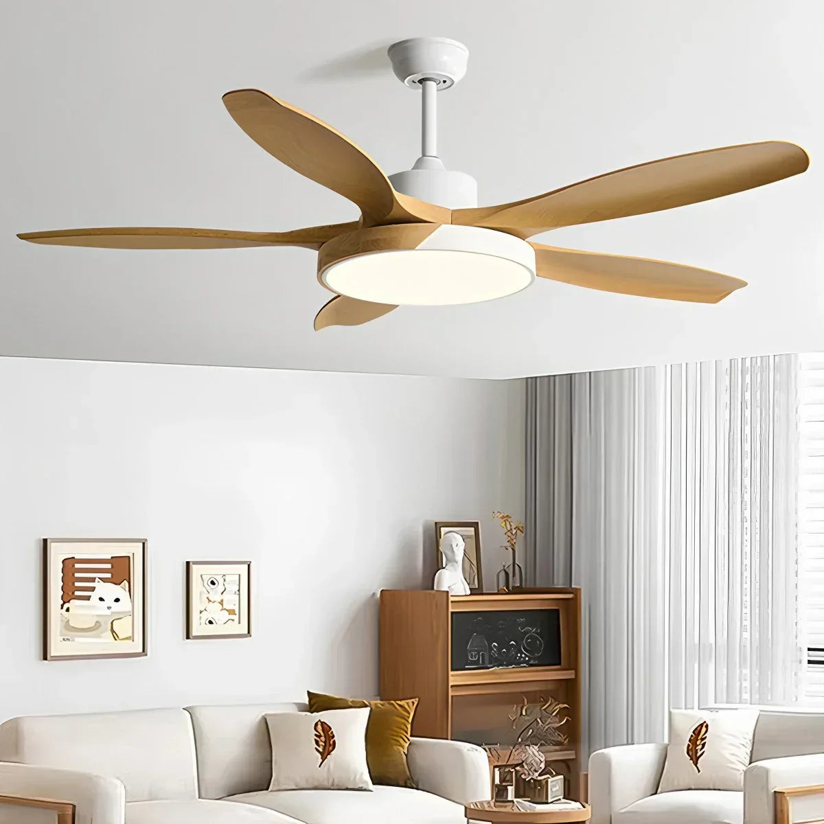 Nordic Living Room Ceiling Fan with Light | Desfino