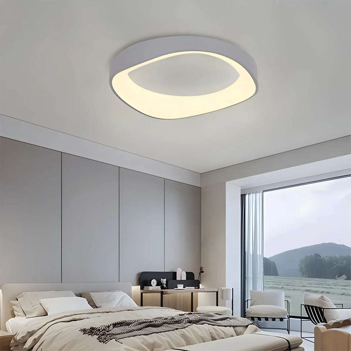 Nordic Acrylic Circle Ceiling Light for Bedroom | Desfino