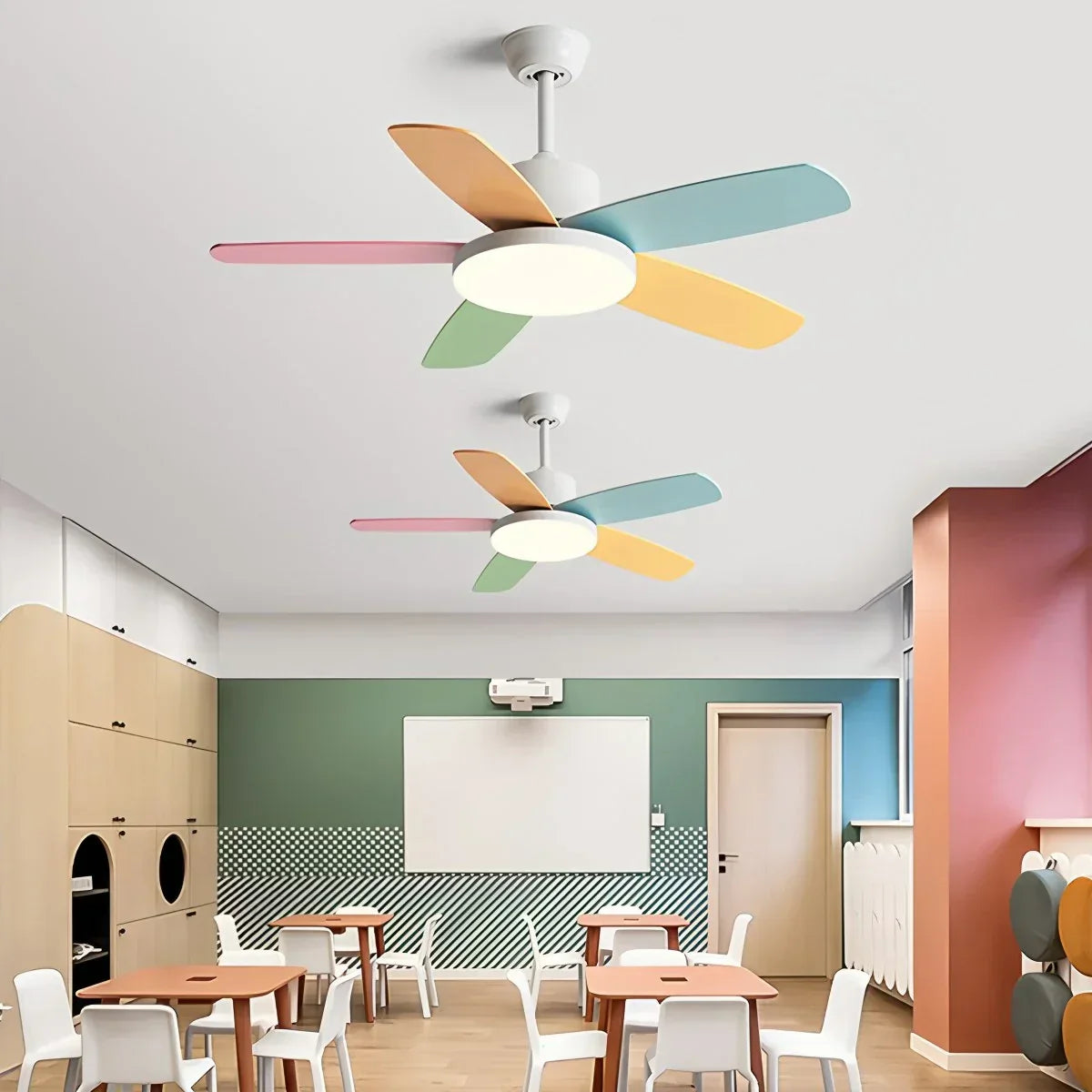 Nordic Colorful Leaf Ceiling Fan Light | Desfino