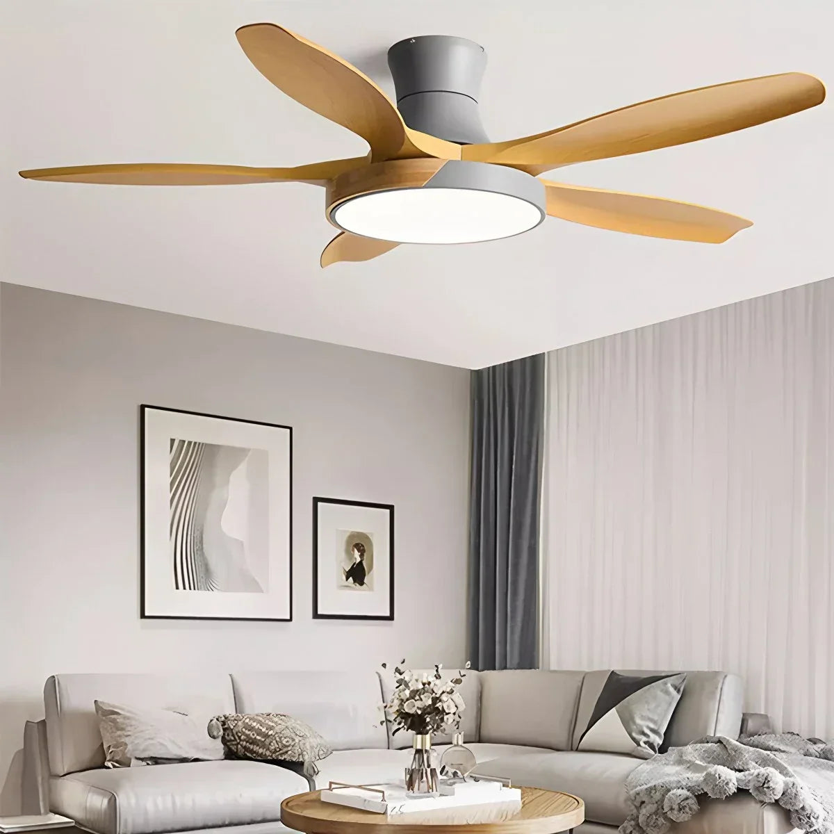 Nordic 5-Blade LED Ceiling Fan Light | Desfino