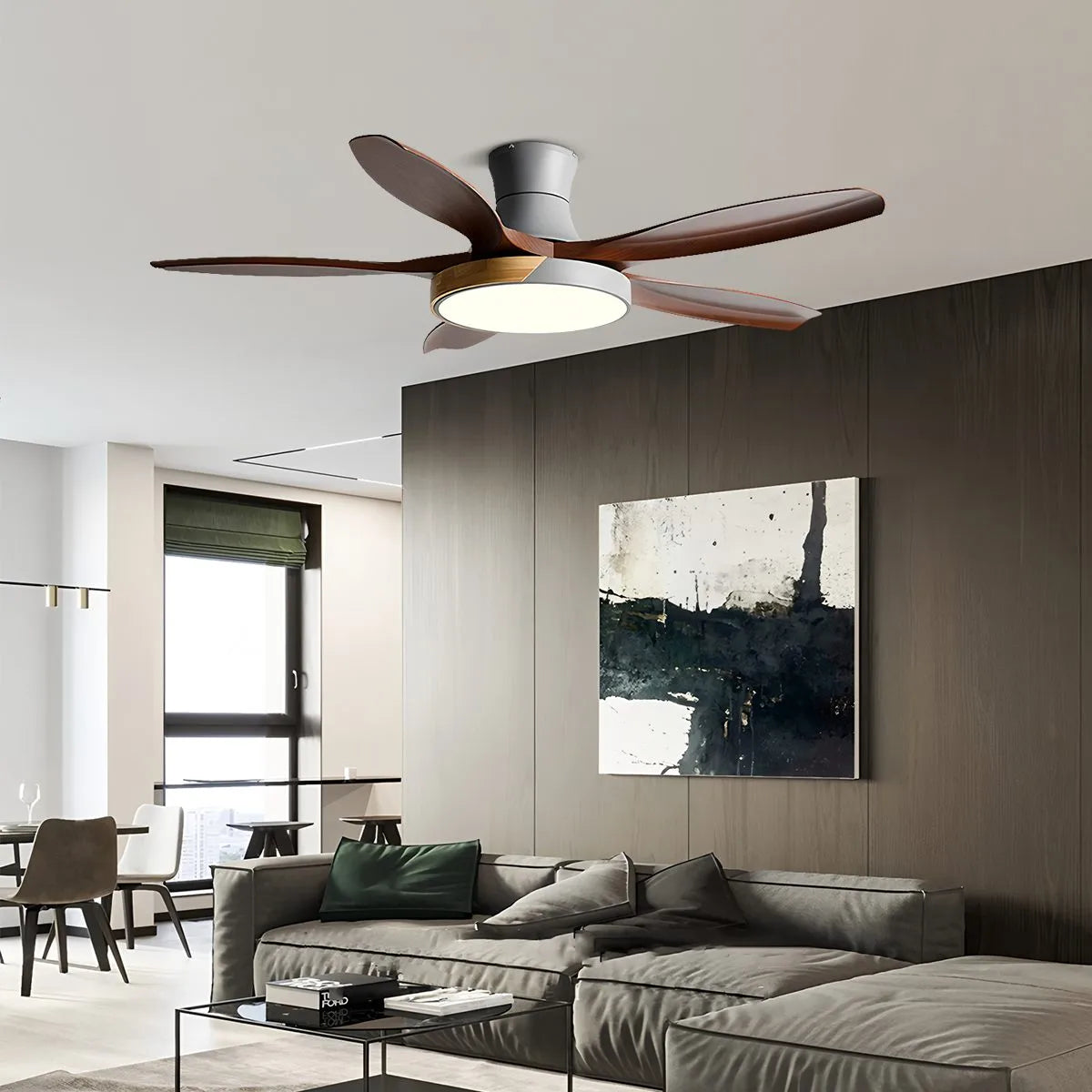 Nordic 5-Blade LED Ceiling Fan Light | Desfino