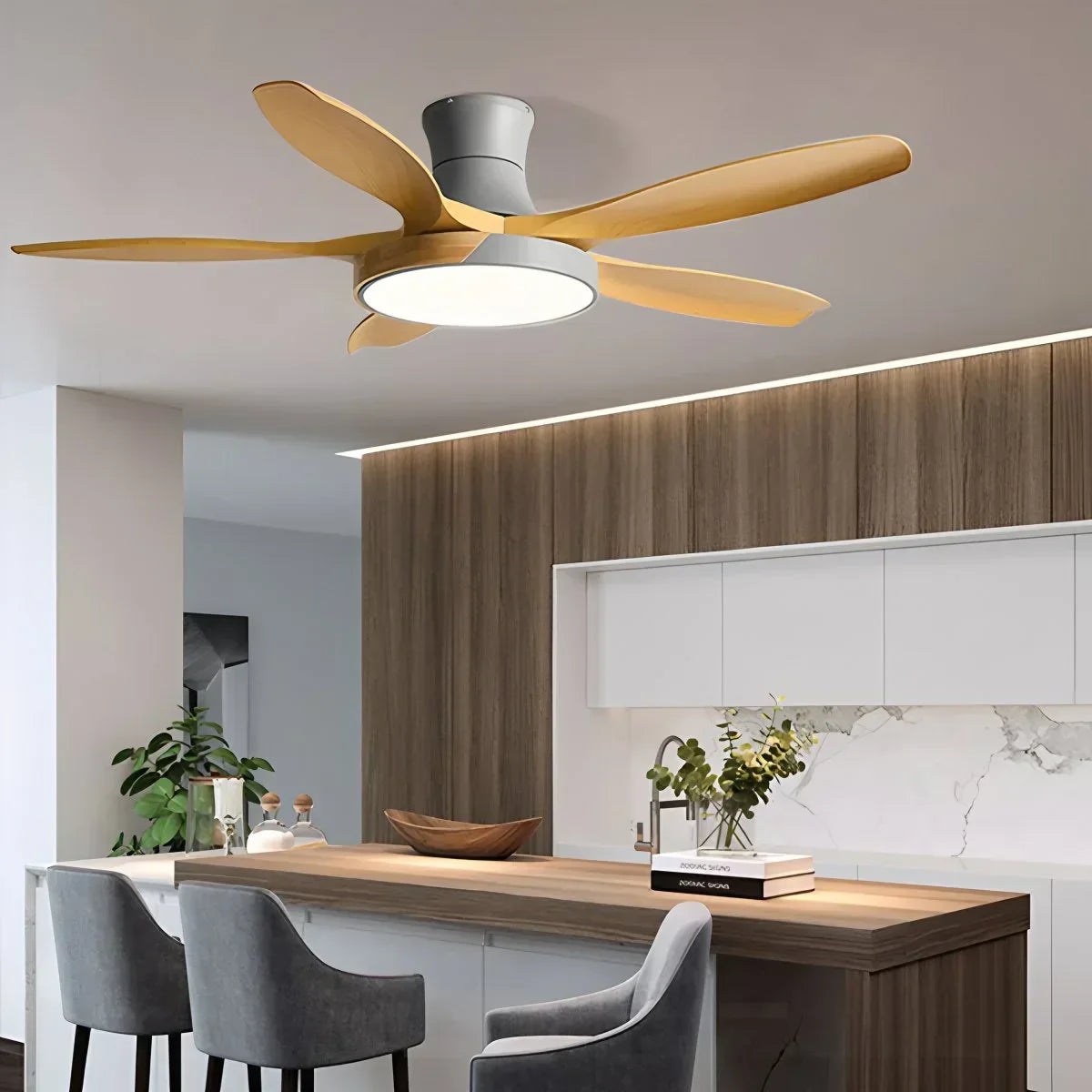 Nordic 5-Blade LED Ceiling Fan Light | Desfino