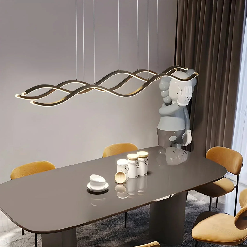 Nordic Minimalist Wave Long Pendant Light | Desfino