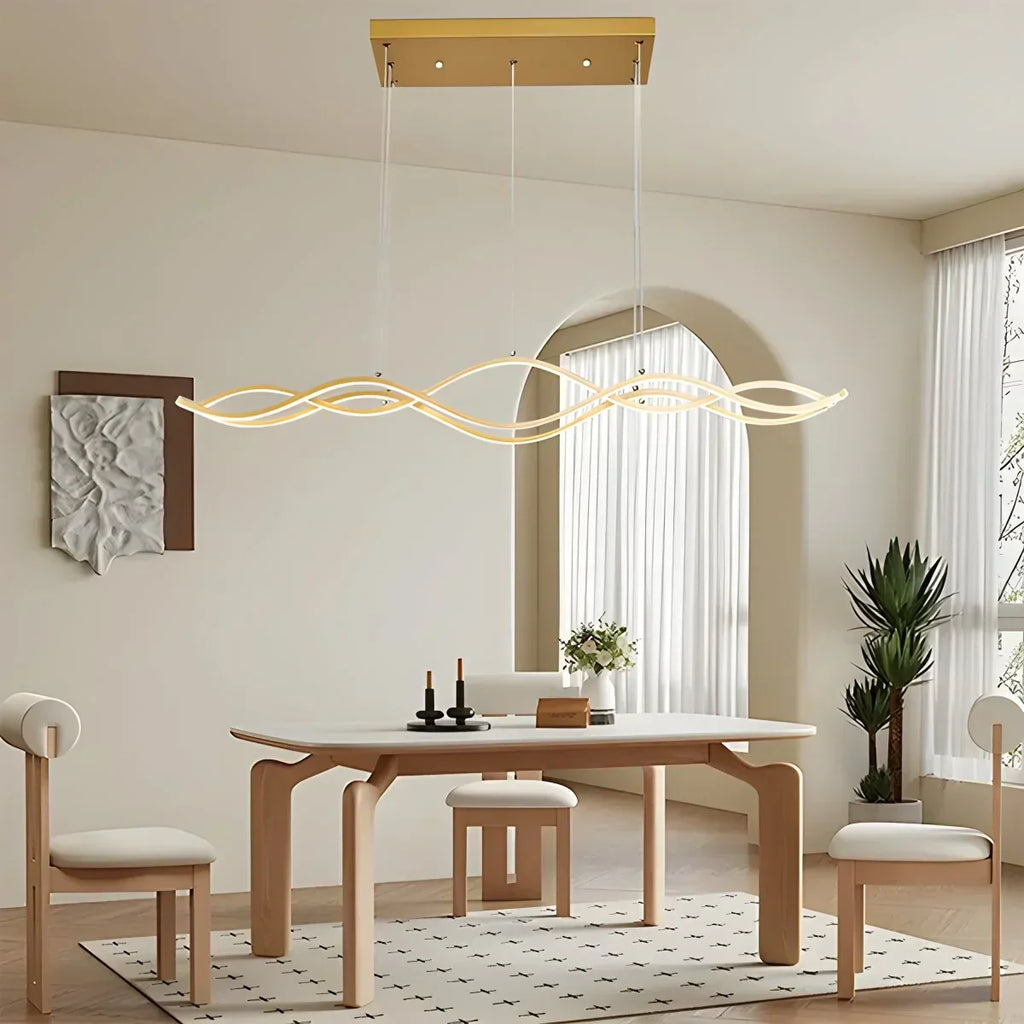 Nordic Minimalist Wave Long Pendant Light | Desfino