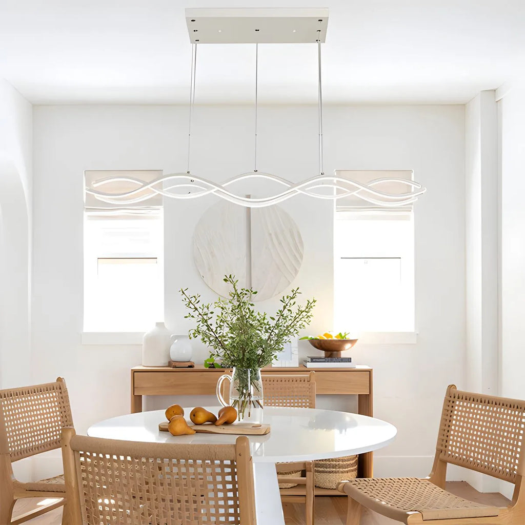 Nordic Minimalist Wave Long Pendant Light | Desfino
