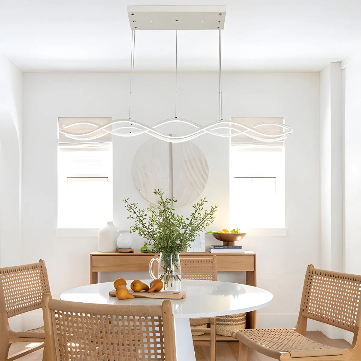 Nordic Minimalist Wave Long Pendant Light | Desfino