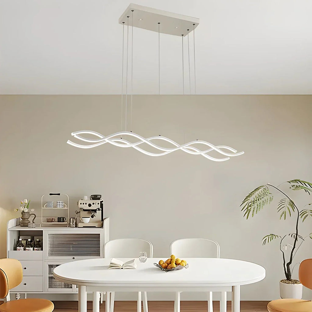 Nordic Minimalist Wave Long Pendant Light | Desfino