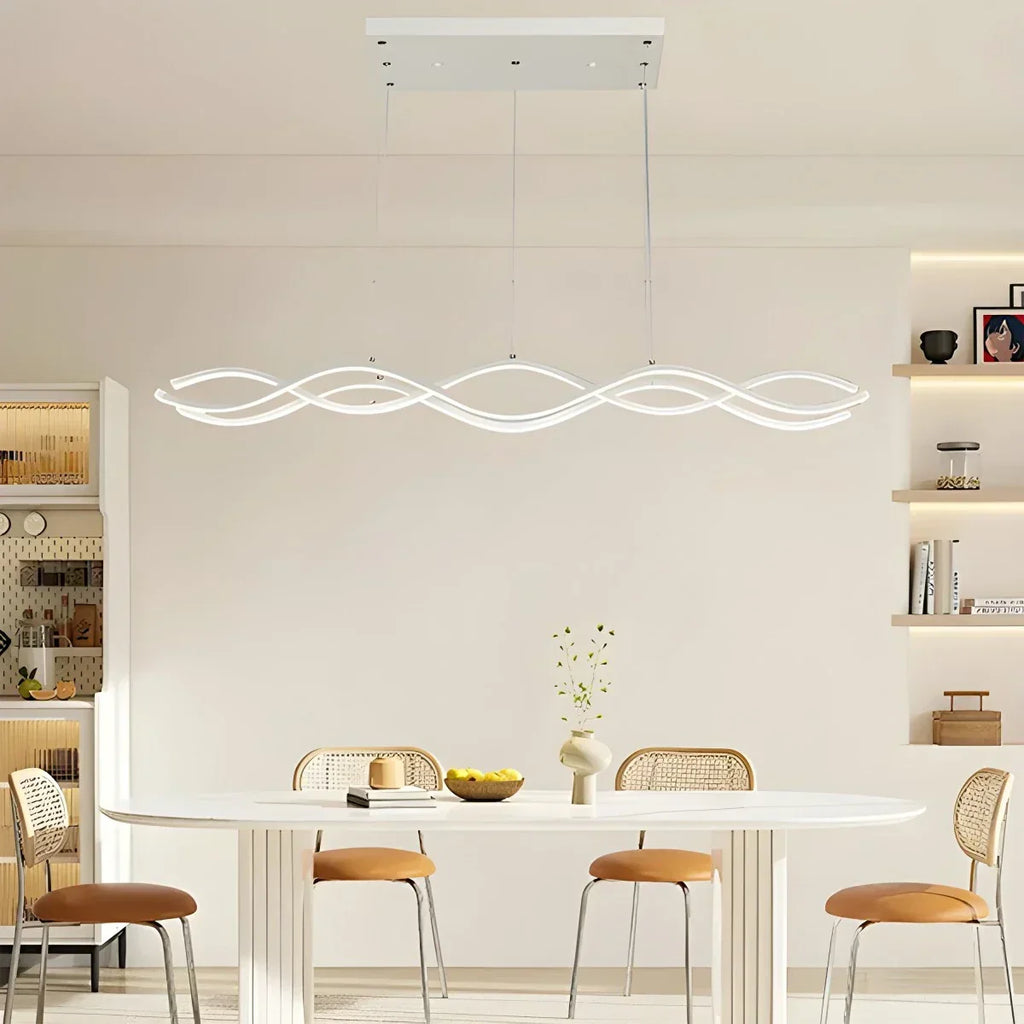 Nordic Minimalist Wave Long Pendant Light | Desfino