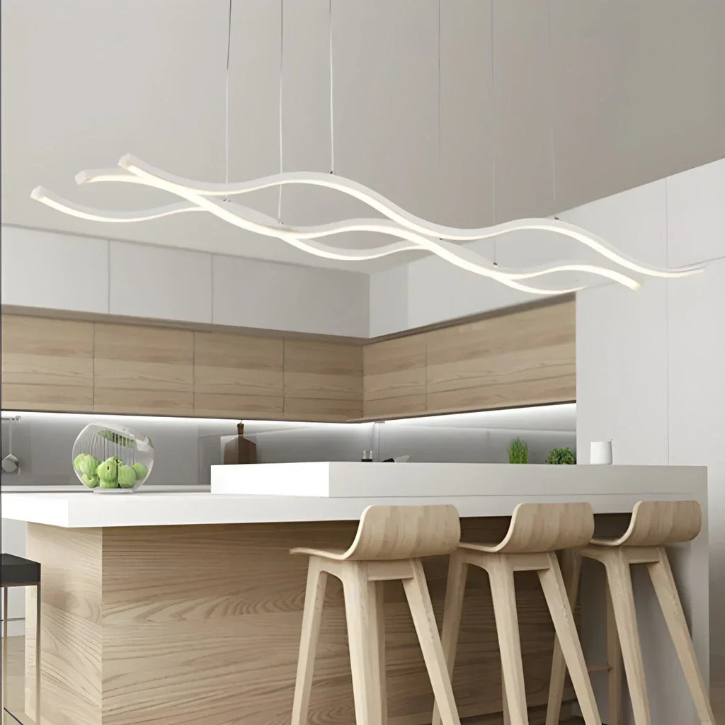Nordic Minimalist Wave Long Pendant Light | Desfino