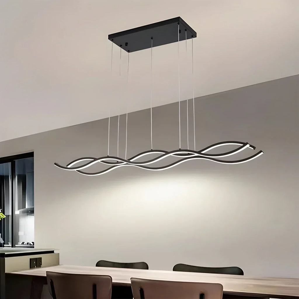 Nordic Minimalist Wave Long Pendant Light | Desfino