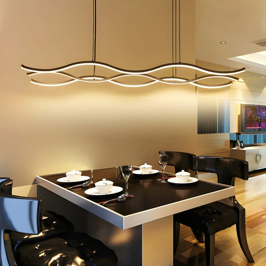 Nordic Minimalist Wave Long Pendant Light | Desfino