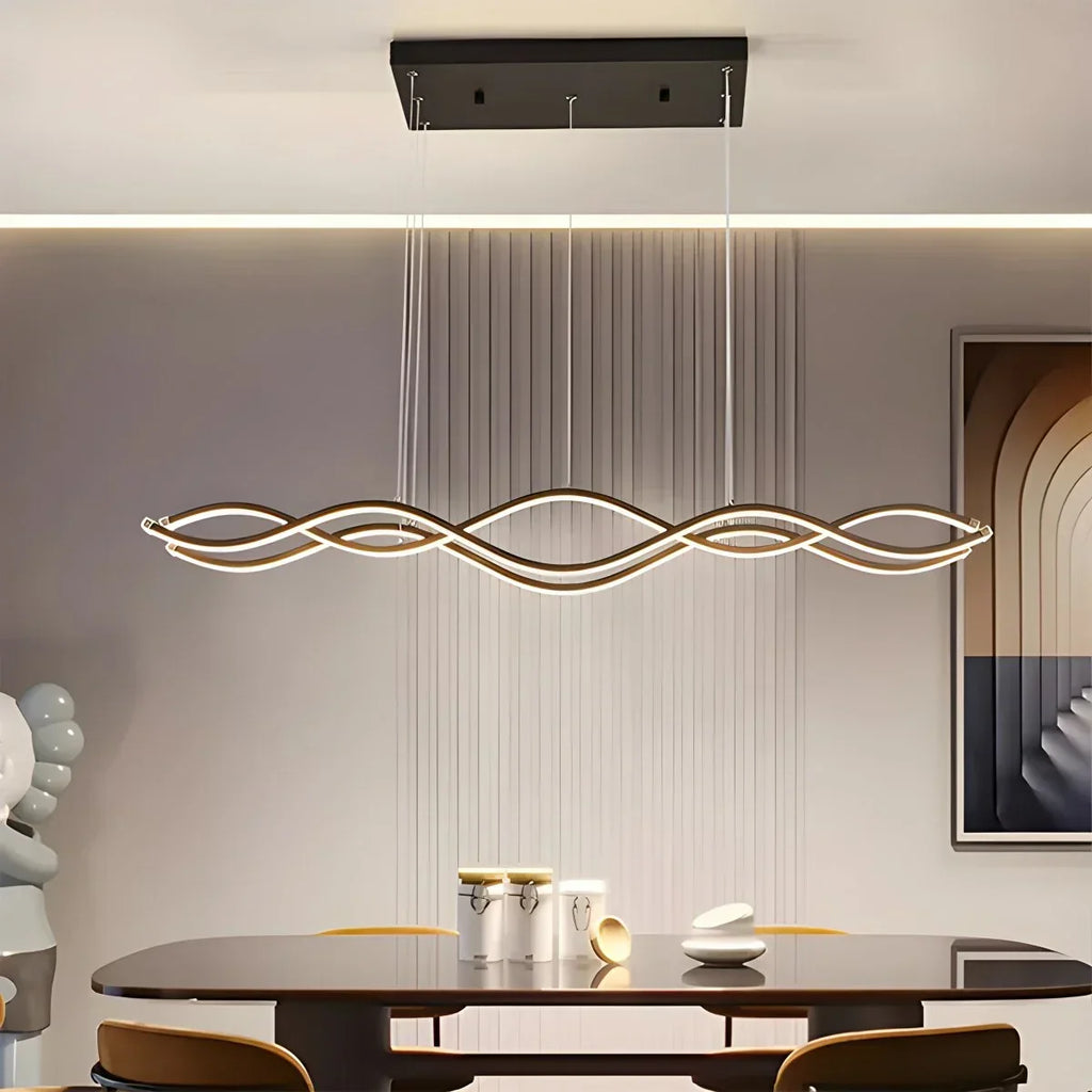 Nordic Minimalist Wave Long Pendant Light | Desfino