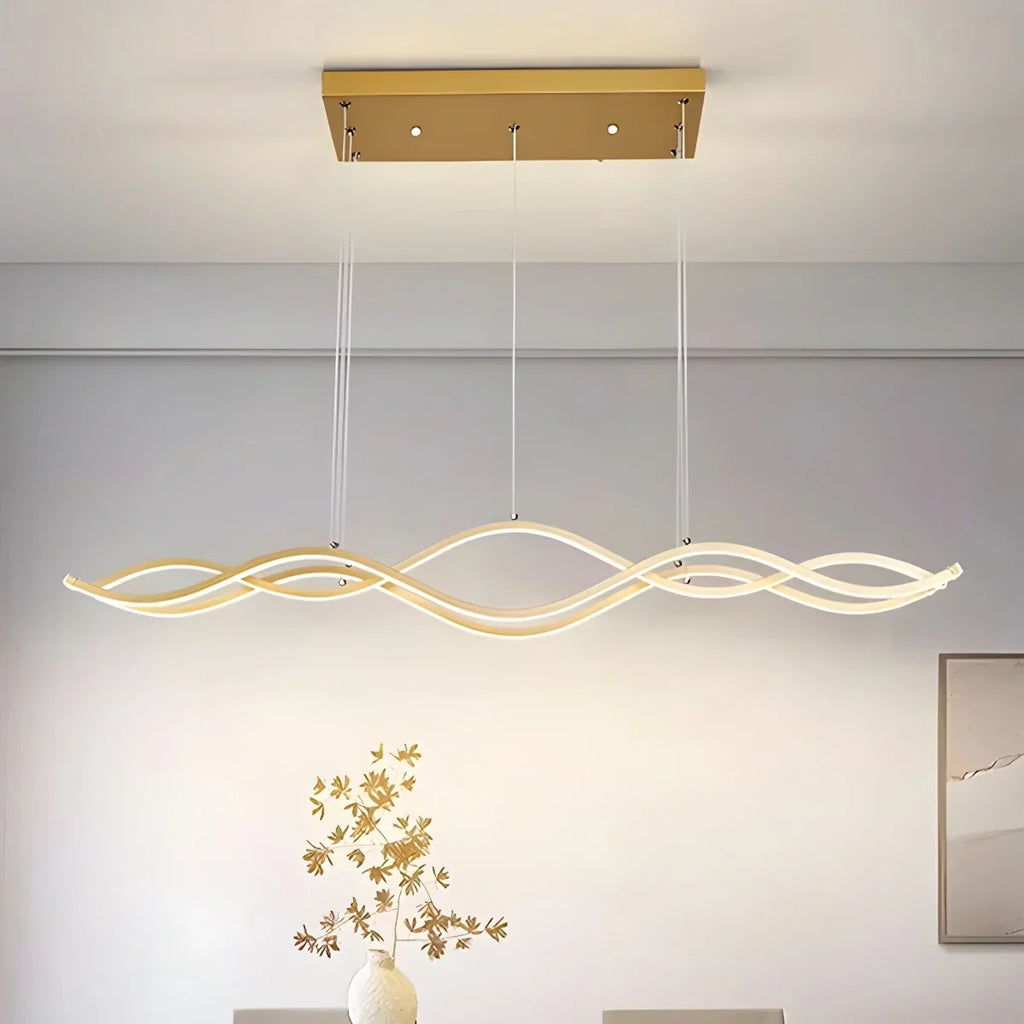 Nordic Minimalist Wave Long Pendant Light | Desfino