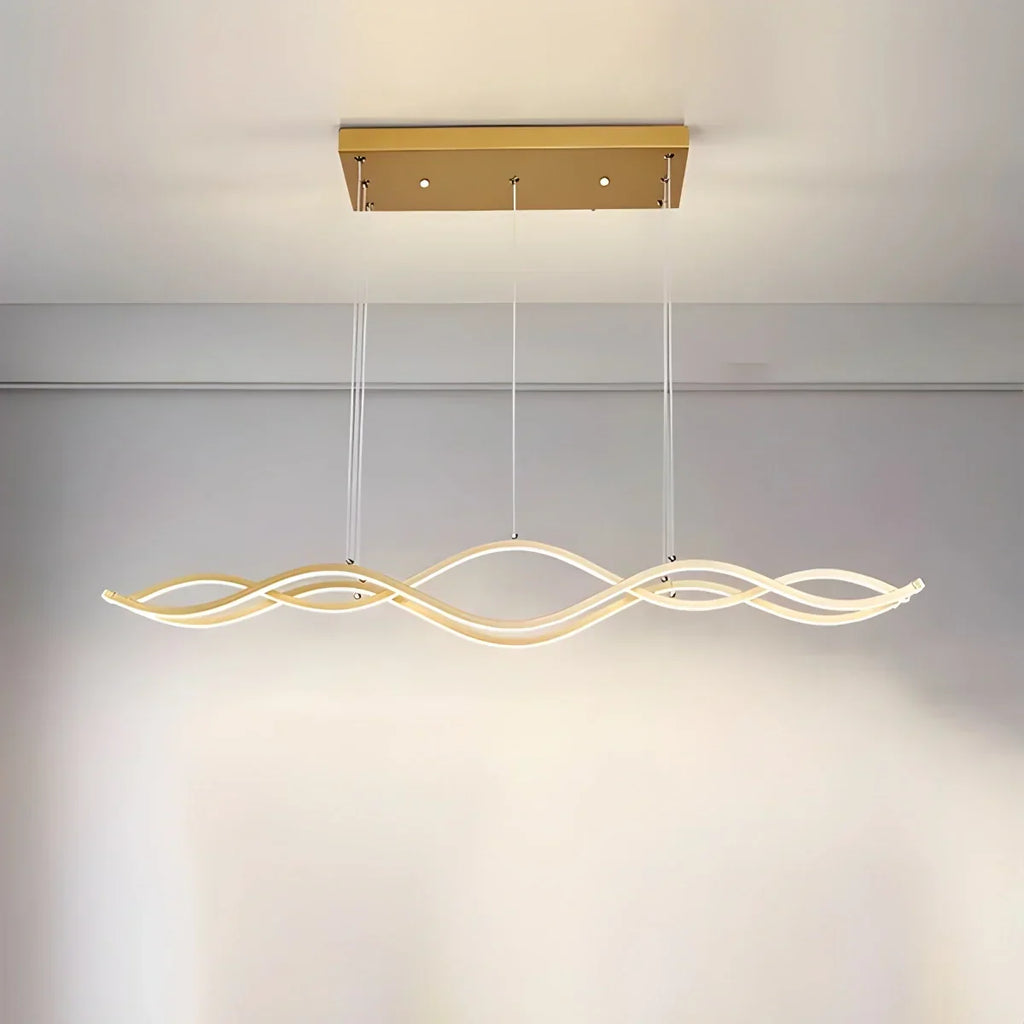 Nordic Minimalist Wave Long Pendant Light | Desfino