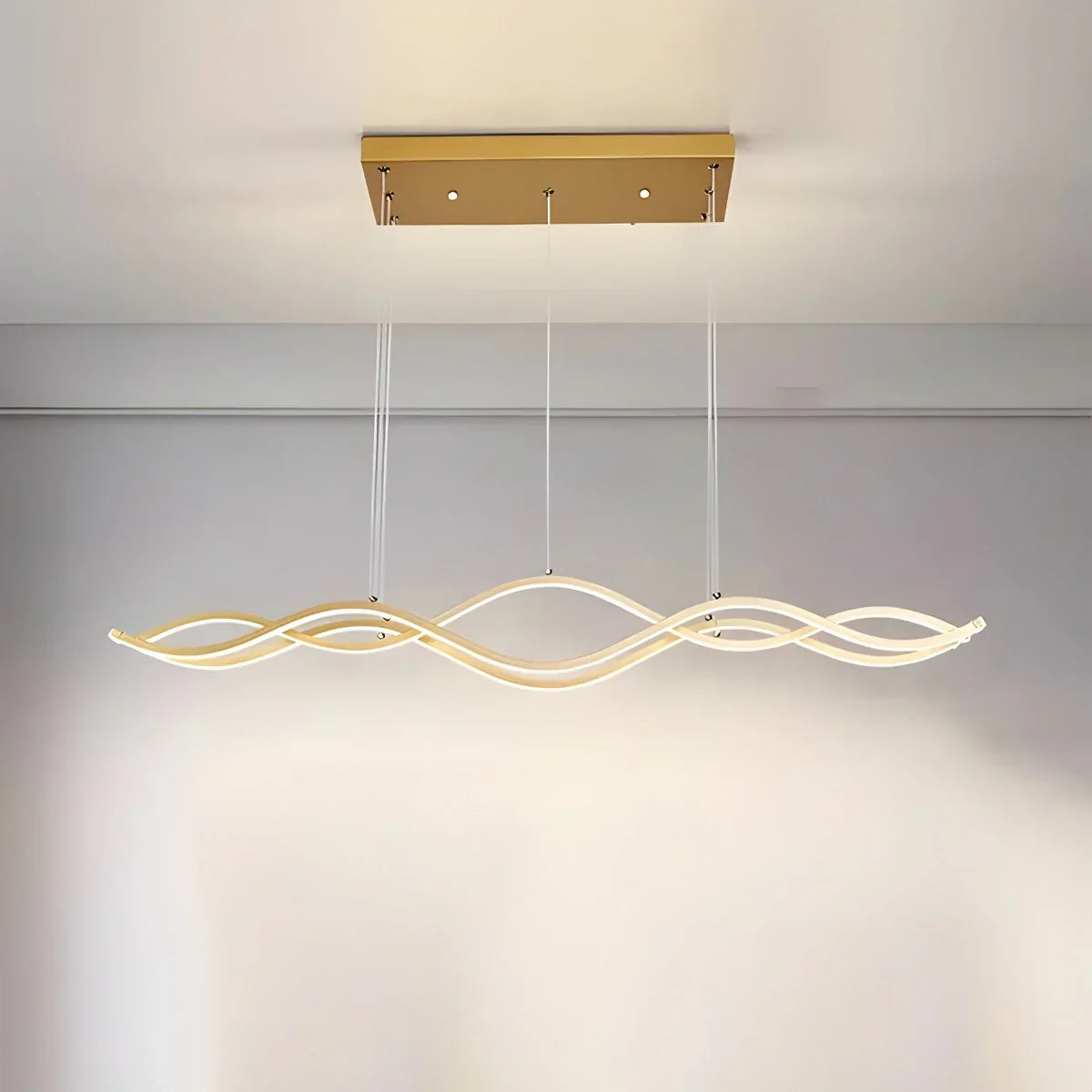 Nordic Minimalist Wave Long Pendant Light | Desfino