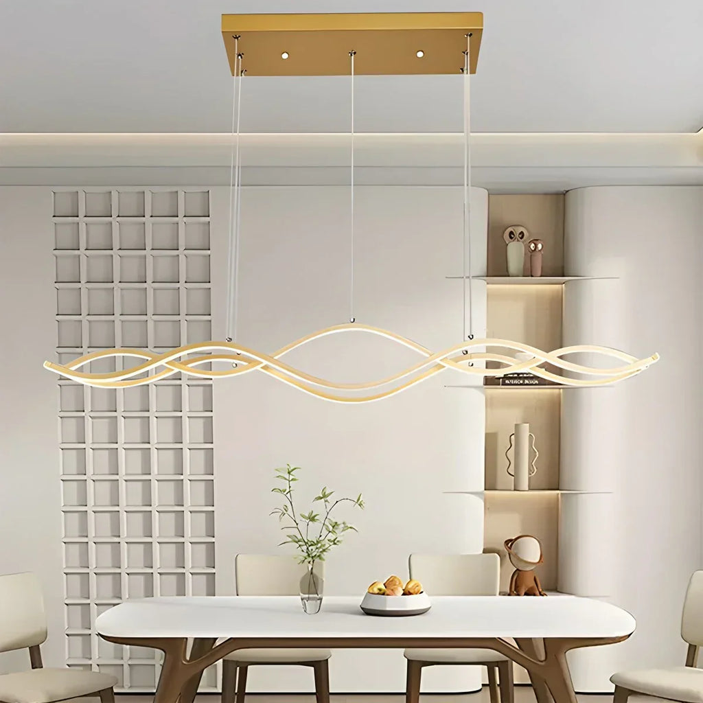 Nordic Minimalist Wave Long Pendant Light | Desfino