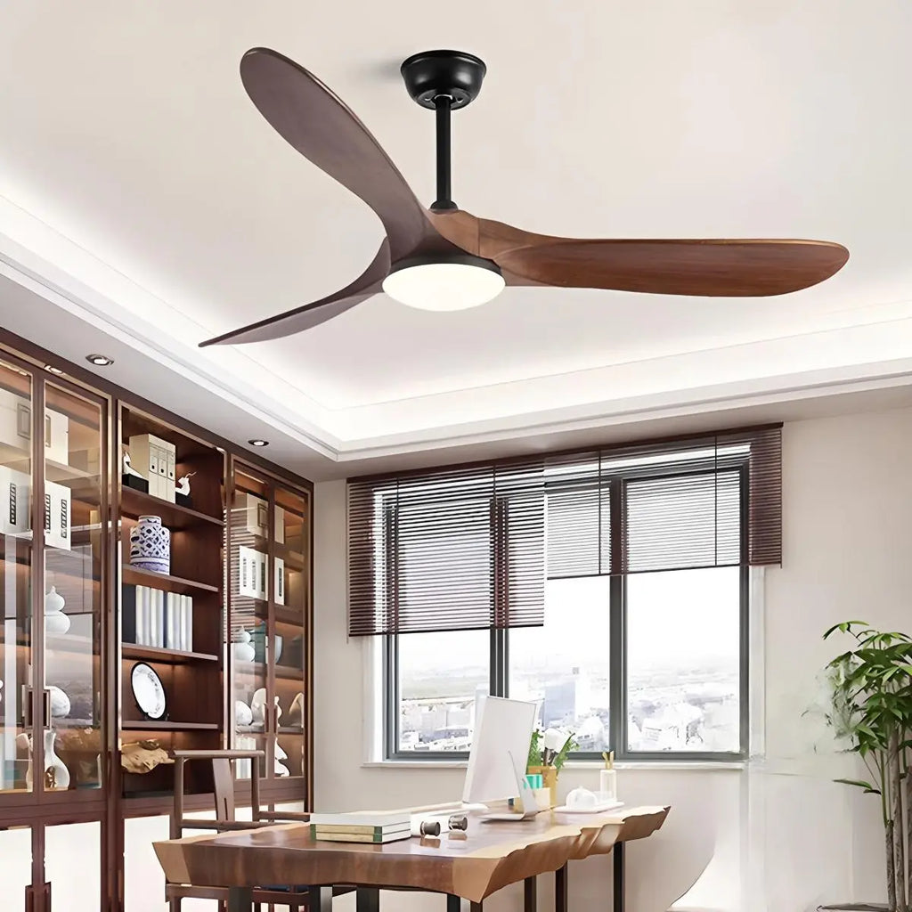 Nordic Wood Ceiling Fan with Light | Desfino