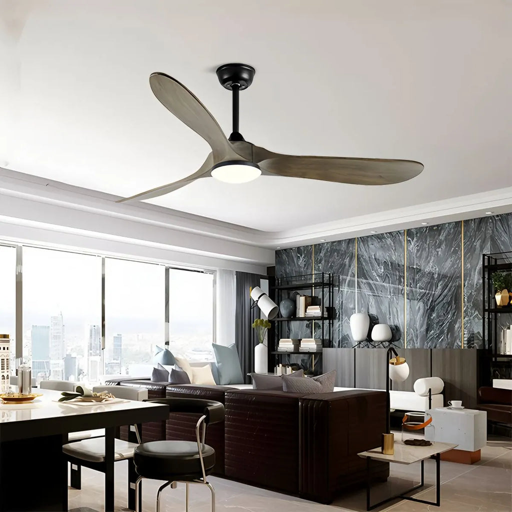 Nordic Wood Ceiling Fan with Light | Desfino