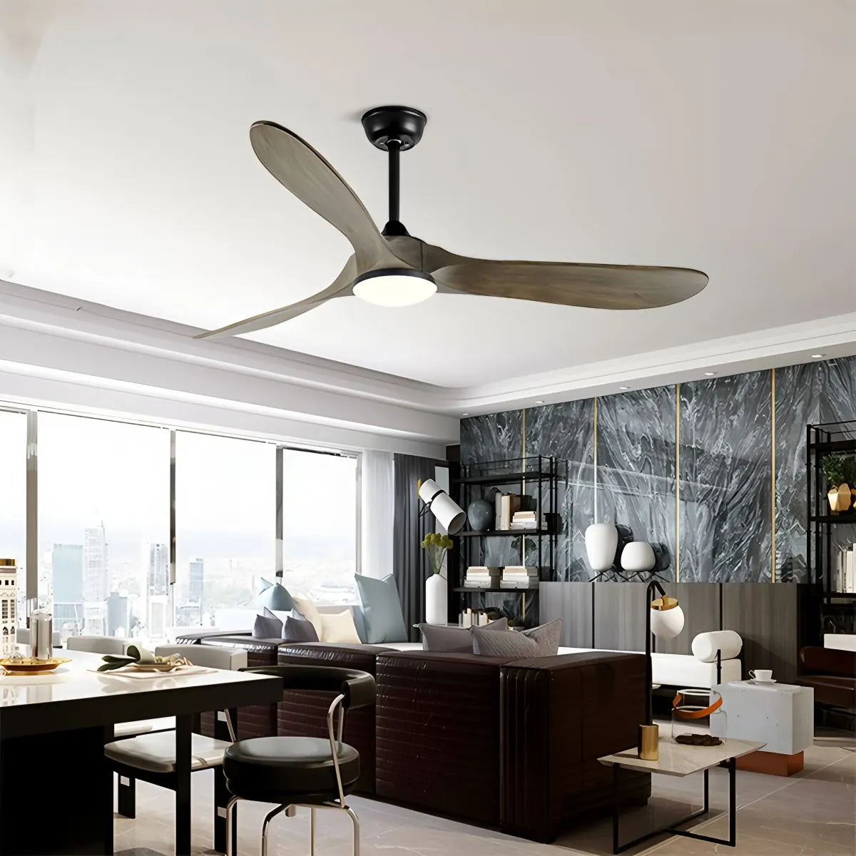 Nordic Wood Ceiling Fan with Light | Desfino