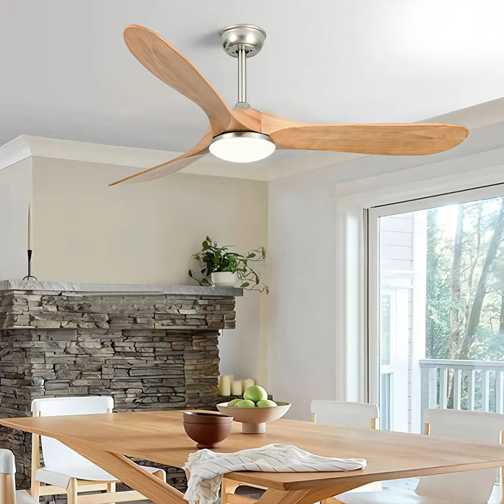Nordic Wood Ceiling Fan with Light | Desfino