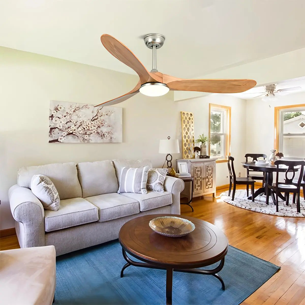 Nordic Wood Ceiling Fan with Light | Desfino