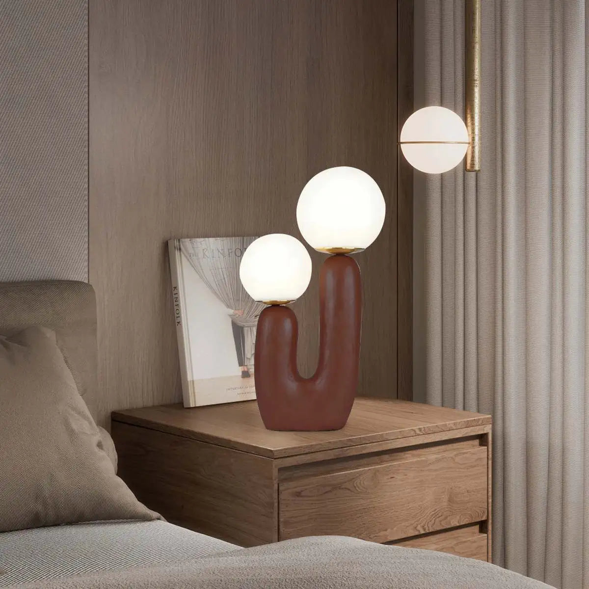 Rau strukturierte Harztischlampe | Desfino
