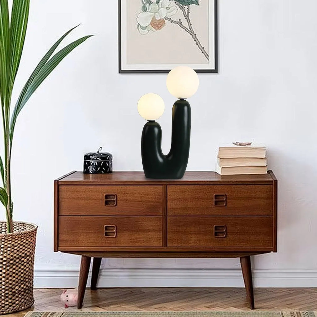 Rau strukturierte Harztischlampe | Desfino