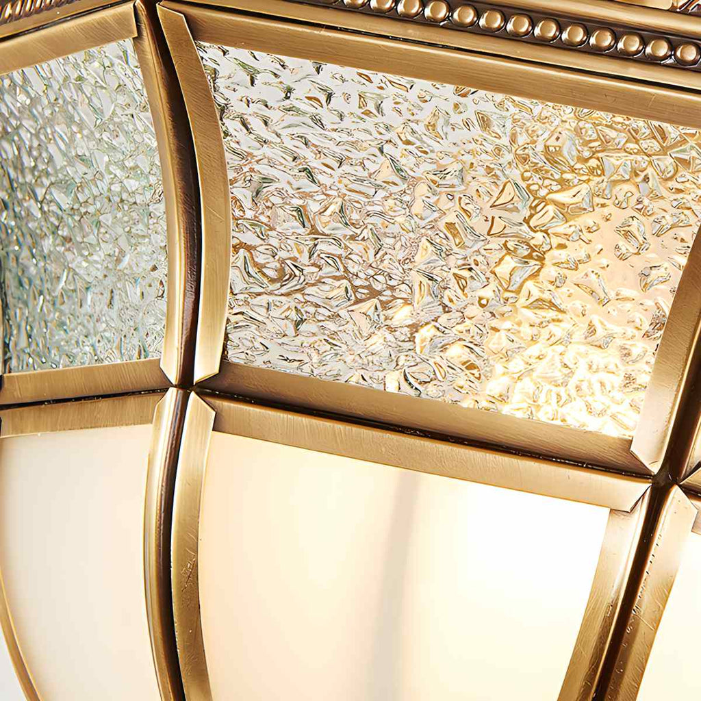 Deckenleuchte aus Kupfer und Glas im europäischen Stil – B | Desfino