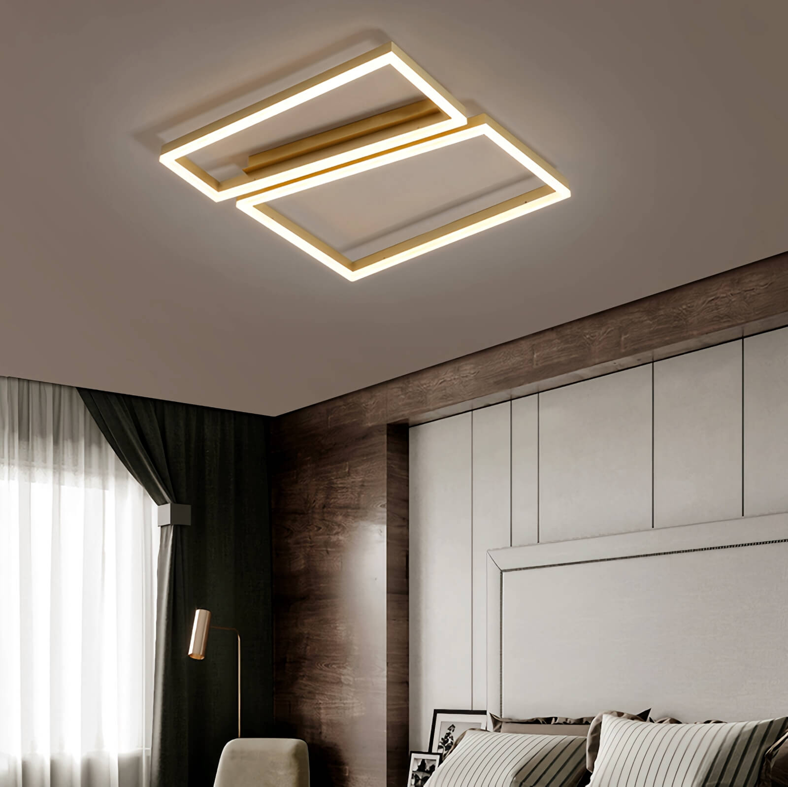 Moderne quadratische Deckenleuchte für das Schlafzimmer | Desfino