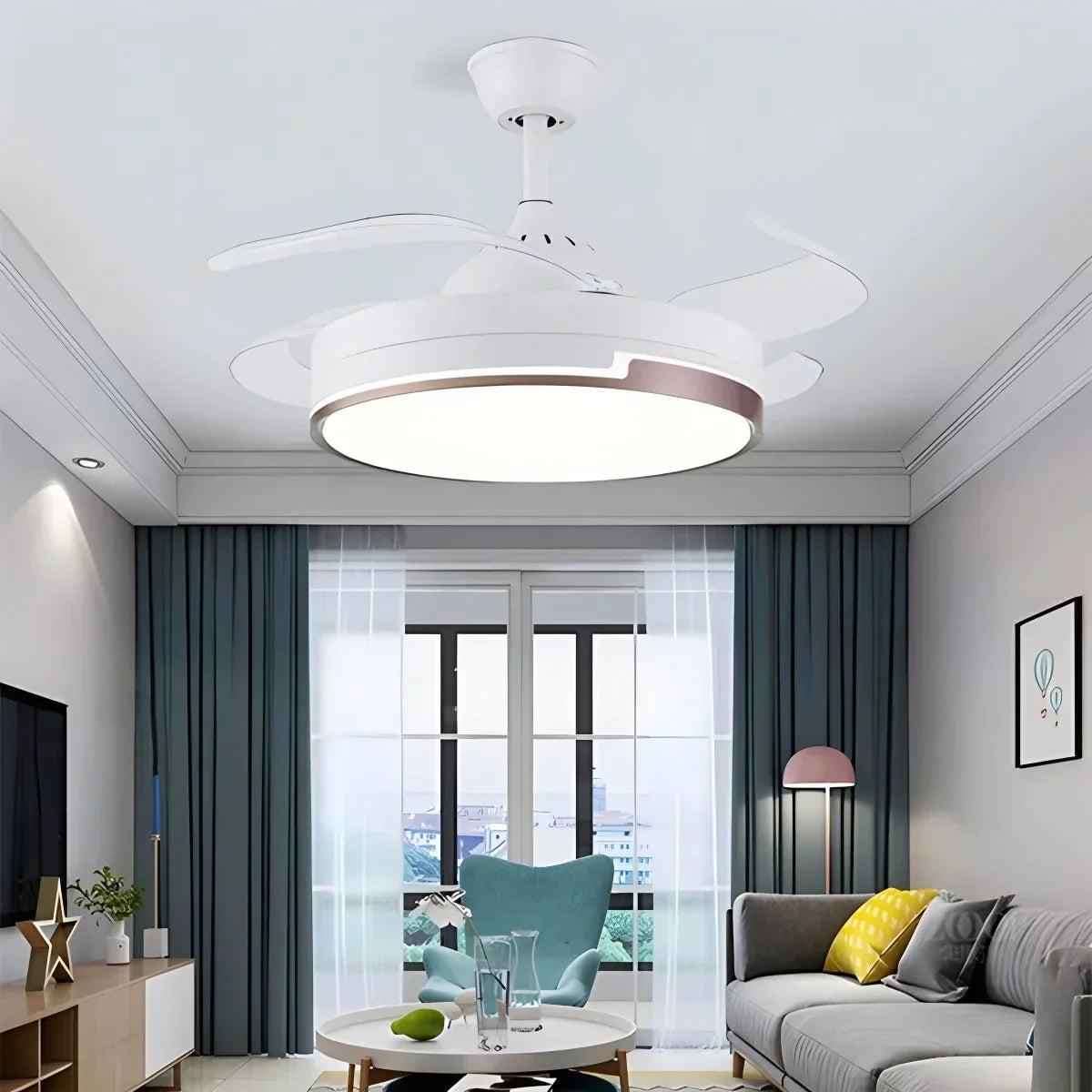 Minimalistischer Deckenventilator mit Fernbedienung | Desfino