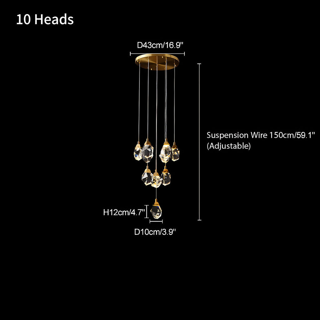 Rock Crystal Rain Chandelier for Living Room | Desfino
