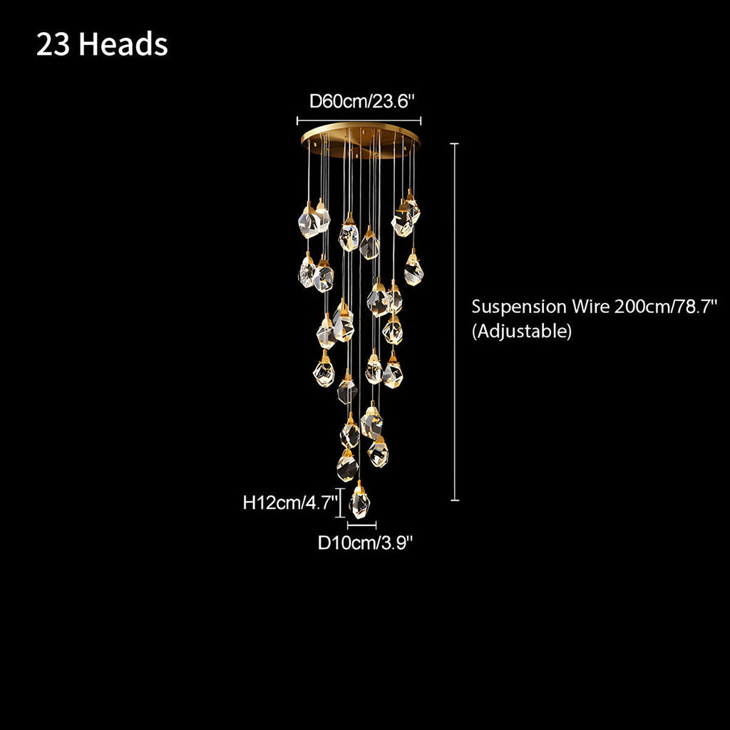 Rock Crystal Rain Chandelier for Living Room | Desfino