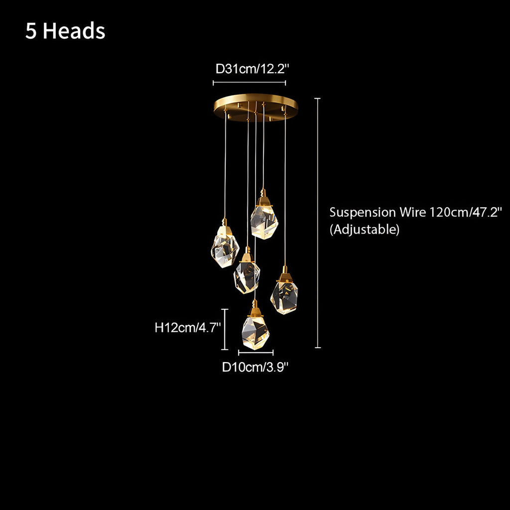 Rock Crystal Rain Chandelier for Living Room | Desfino