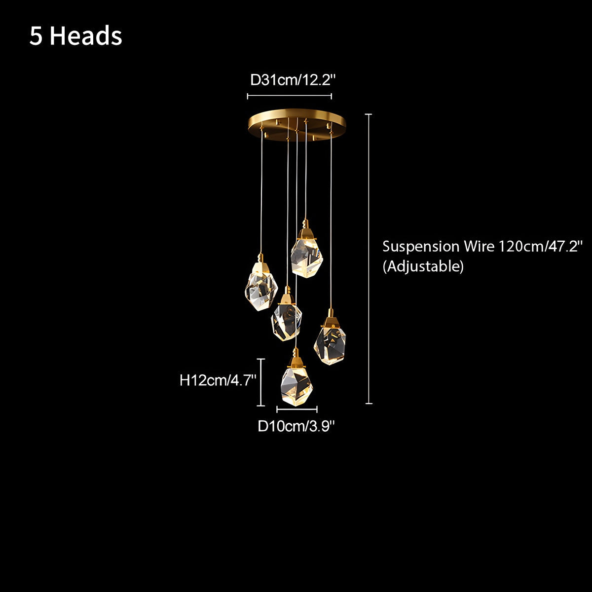 Rock Crystal Rain Chandelier for Living Room | Desfino