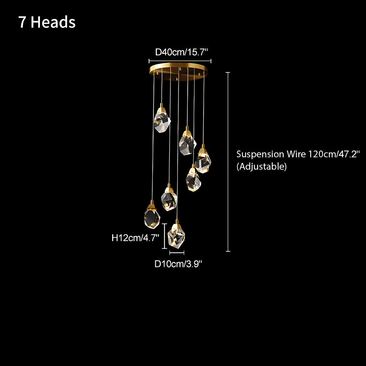 Rock Crystal Rain Chandelier for Living Room | Desfino