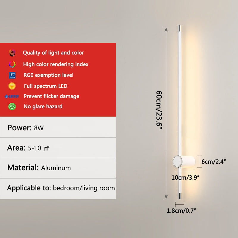 Long Roman Column Wall Lamp for Bedroom | Desfino