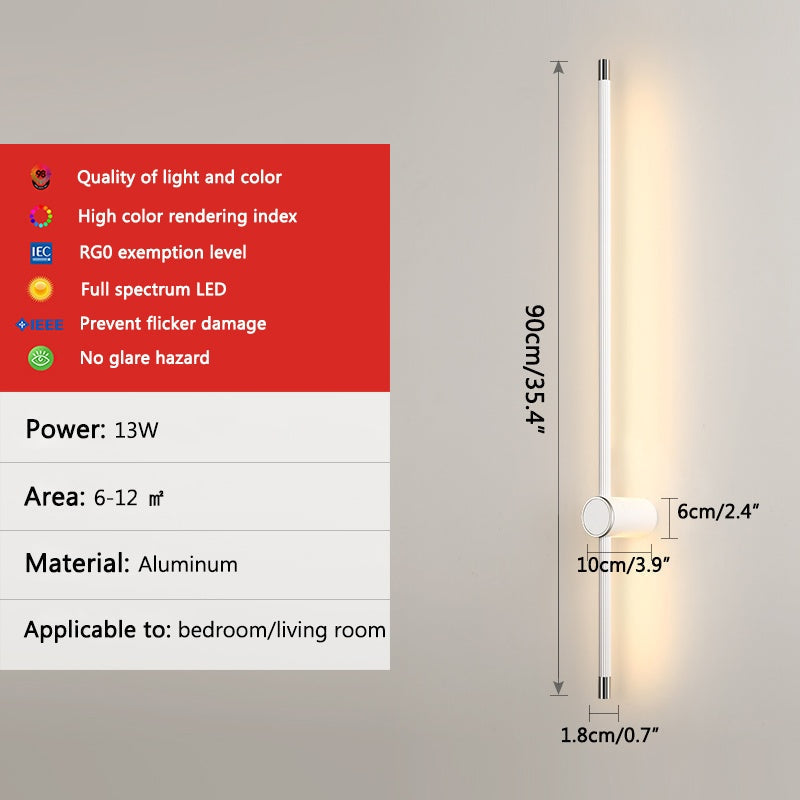 Long Roman Column Wall Lamp for Bedroom | Desfino