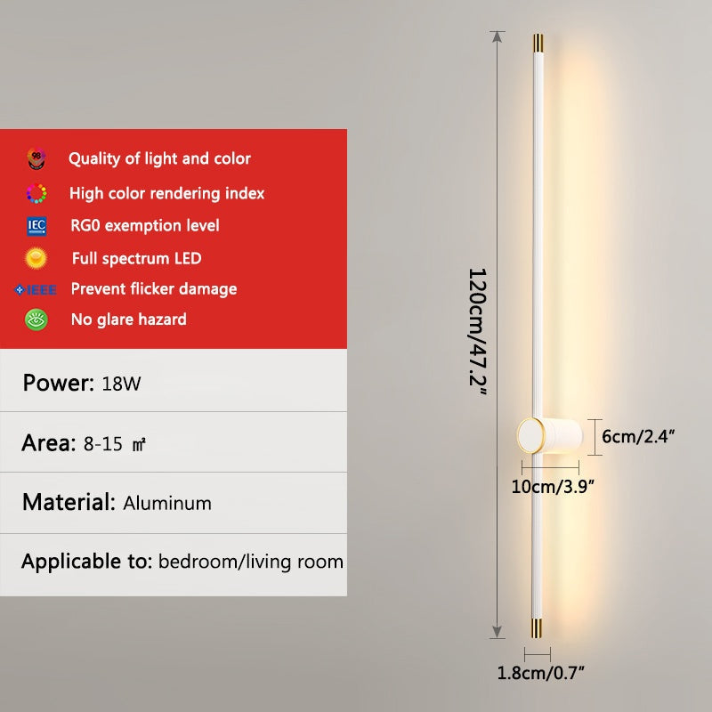 Long Roman Column Wall Lamp for Bedroom | Desfino