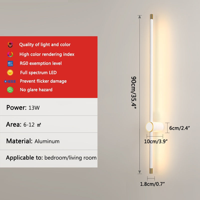 Long Roman Column Wall Lamp for Bedroom | Desfino