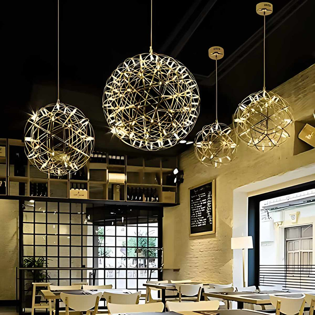 Silver Fire Ball Pendant Light for Dining Room | Desfino