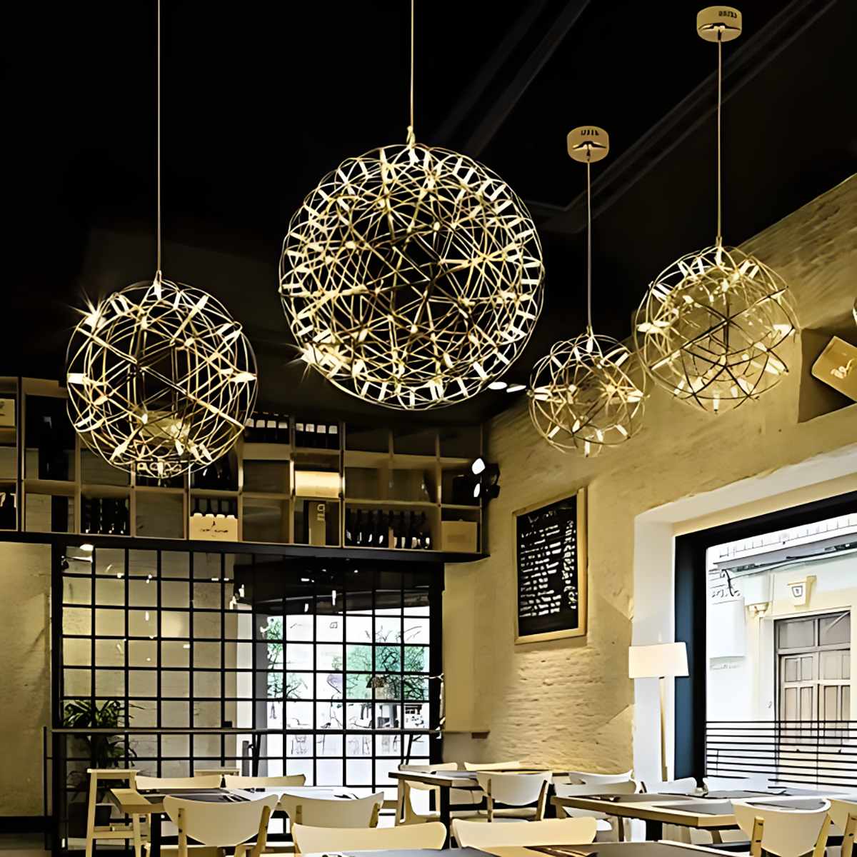 Silver Fire Ball Pendant Light for Dining Room | Desfino