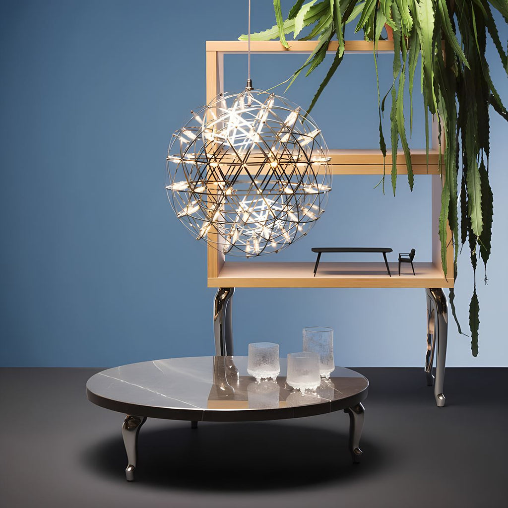 Silver Fire Ball Pendant Light for Dining Room | Desfino