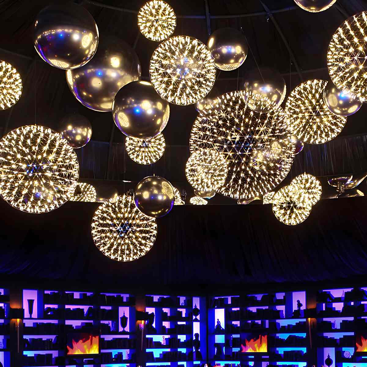 Silver Fire Ball Pendant Light for Dining Room | Desfino