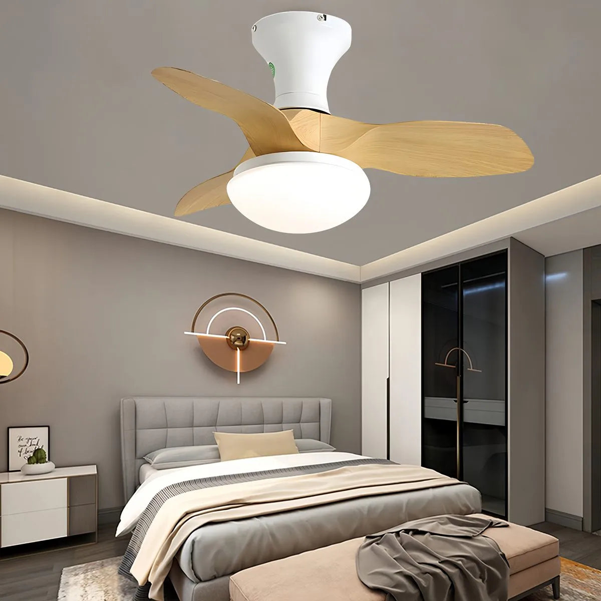 Small Propeller Ceiling Fan With Light | Desfino