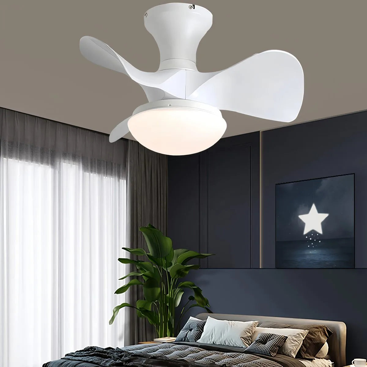Small Propeller Ceiling Fan With Light | Desfino