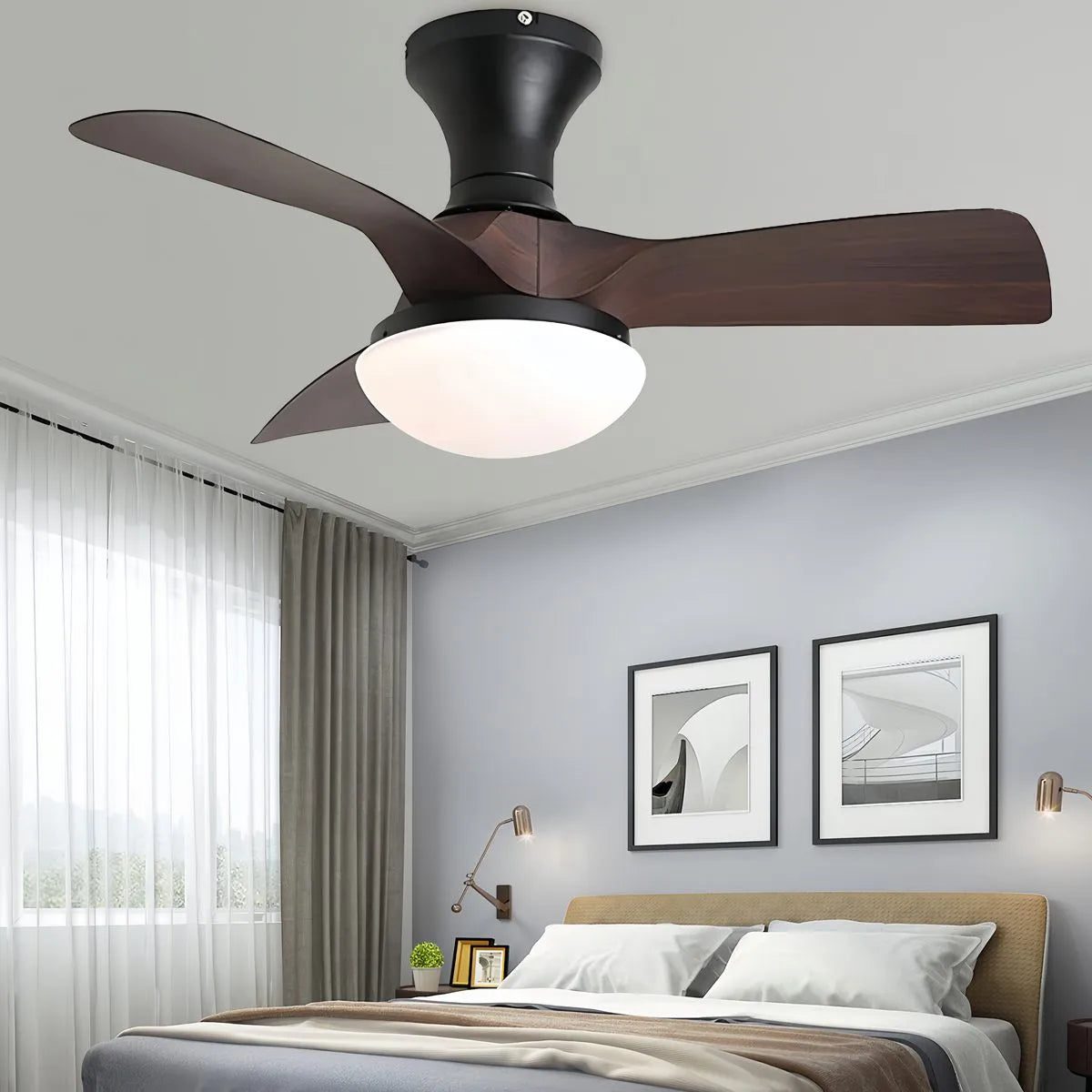Small Propeller Ceiling Fan With Light | Desfino