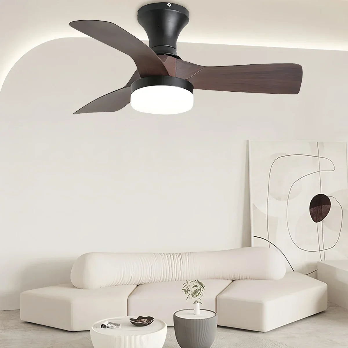 Small Propeller Ceiling Fan With Light | Desfino